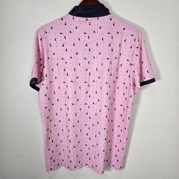 Blade & Grass Club Mens Short Sleeve Medium Golf Performance Polo All Over Print - Picture 6 of 8